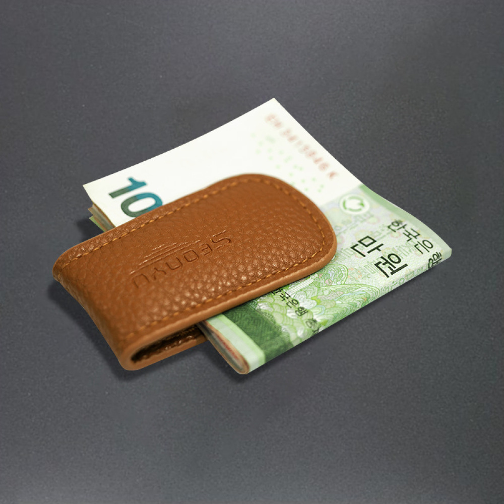 Money Clip Magnetic - Luxury Cowhide Leather Magnetic Wallet Minimalist