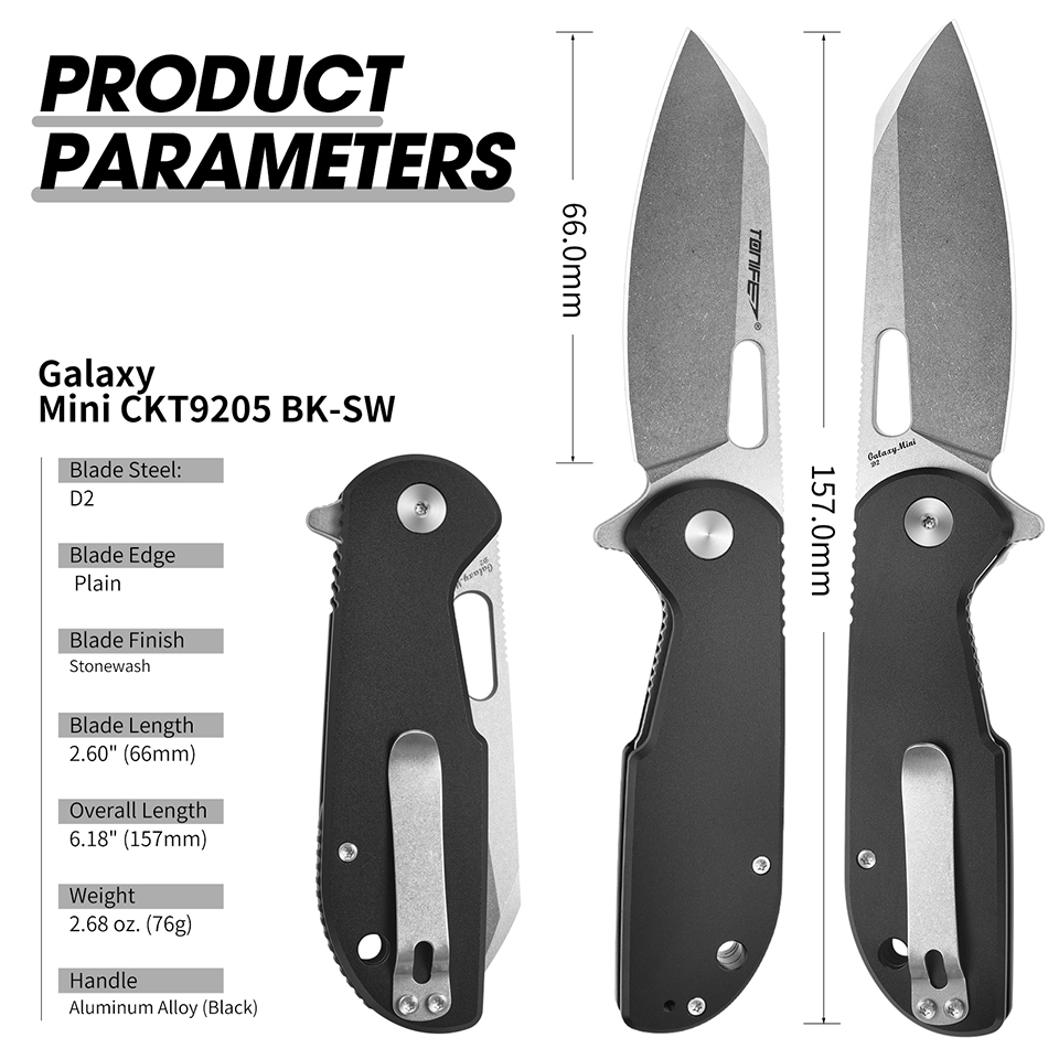 Edc Carry Pocket Knife - TONIFE Galaxy Mini CKT9205 Folding Knife