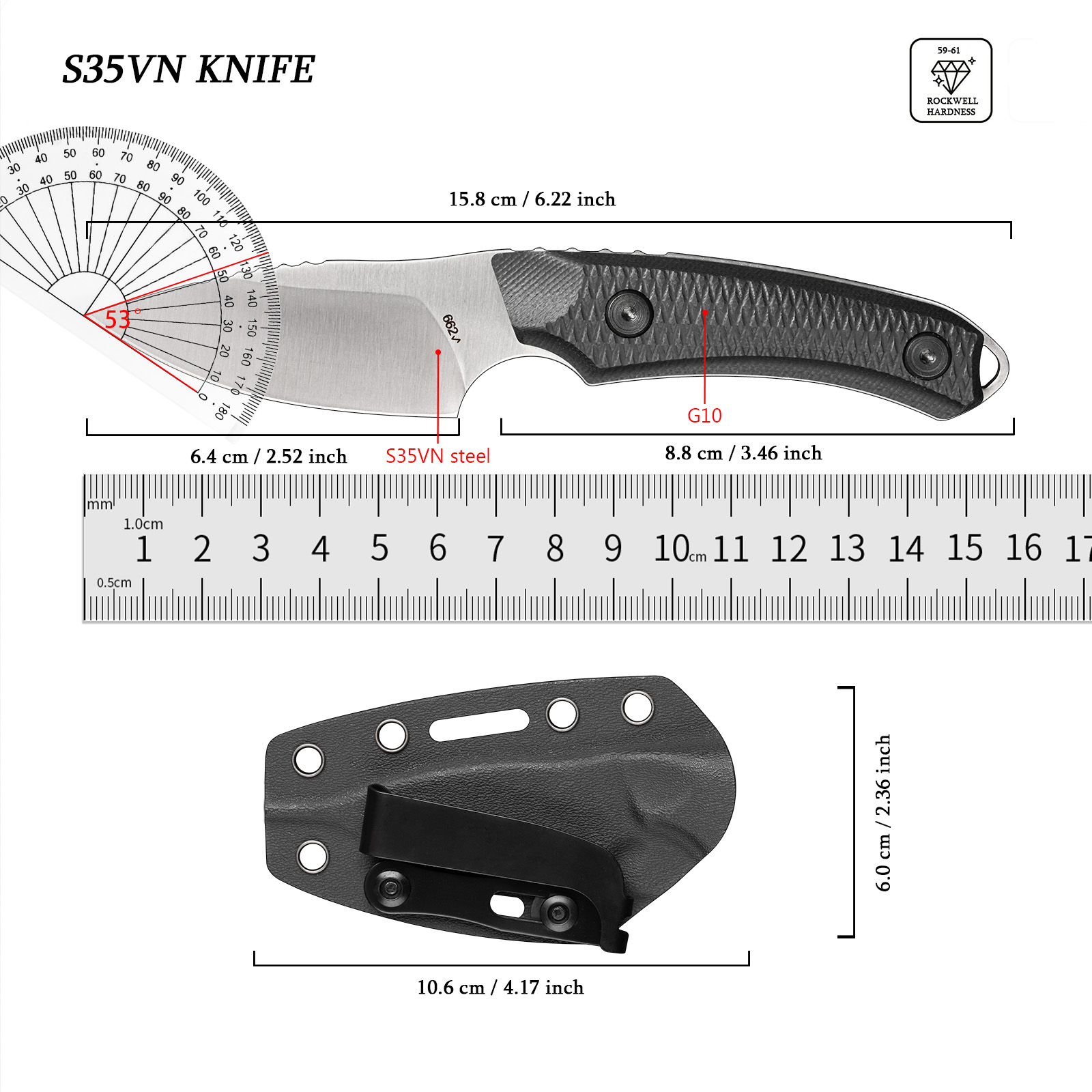 EDC Outdoor Multitool Portable - Edc Fixed Blade Deep Carry recension och pris