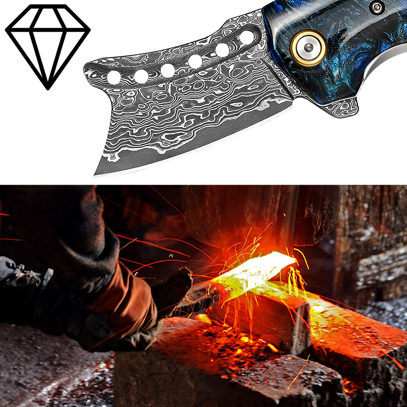 Handmade Damascus Steel Pocket - Edc Carry Pocket Knife recension och pris