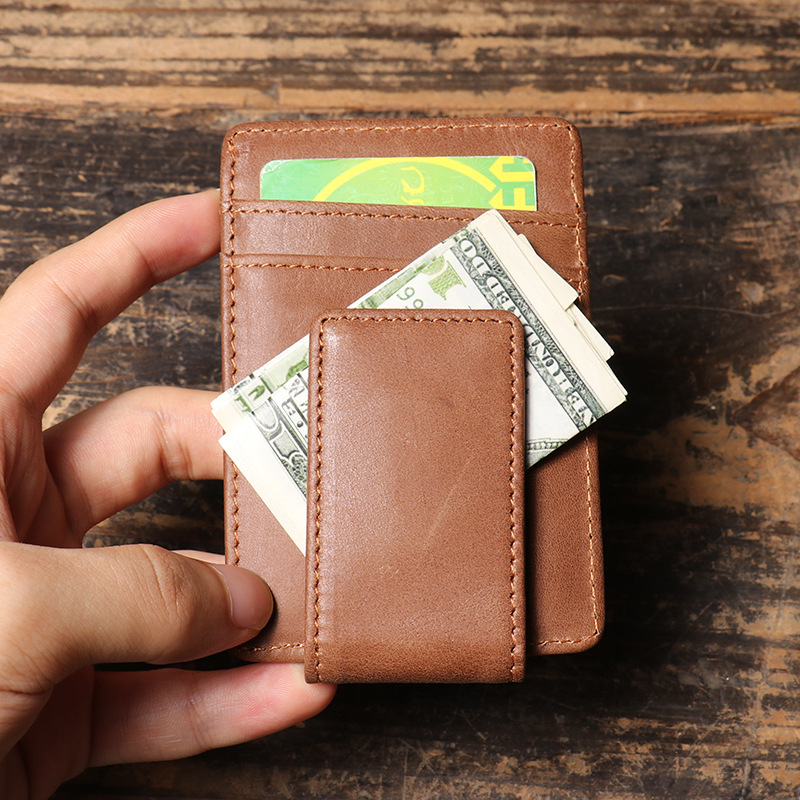 Men Slim Money Clip Wallet Lea - Money Clip Magnetic recension och pris