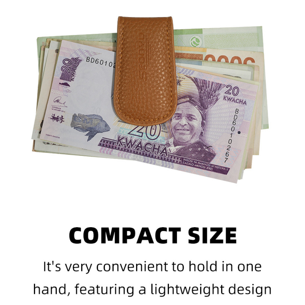 Luxury Cowhide Leather Magneti - Money Clip Magnetic recension och pris