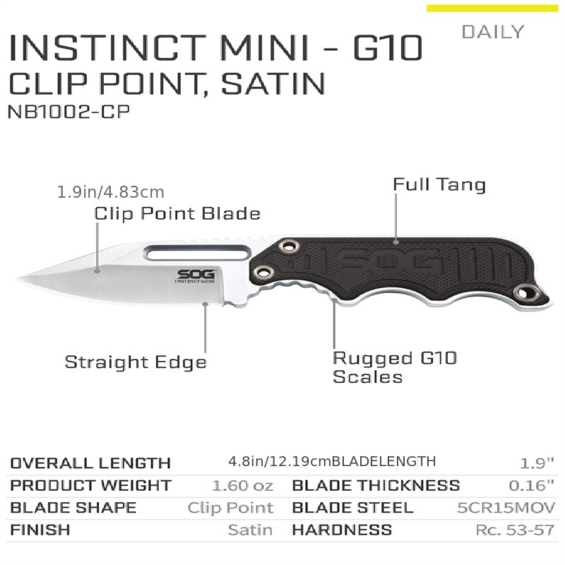 5CR15 stainless steel lightwei - Edc Fixed Blade Deep Carry recension och pris