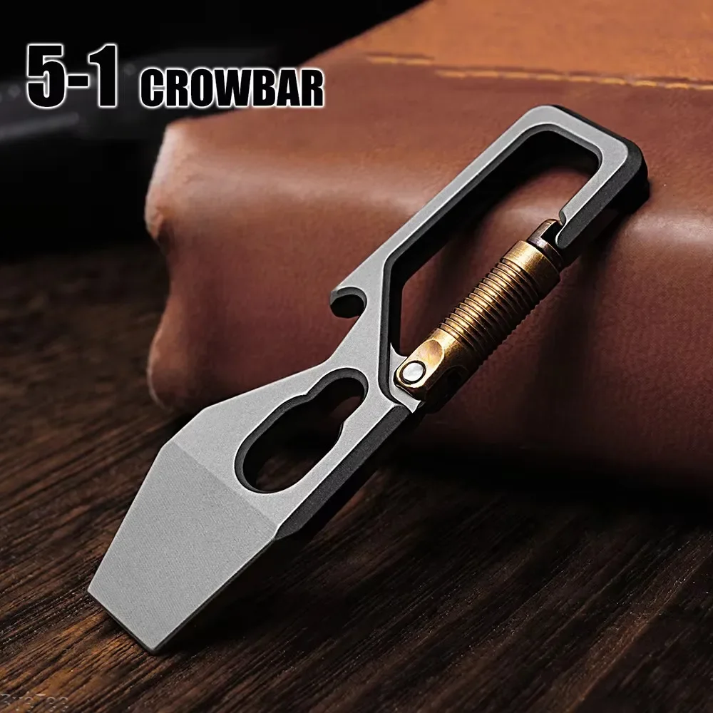 6cm 5-1 Multi-function Keychai - Titanium Pry Bar recension och pris