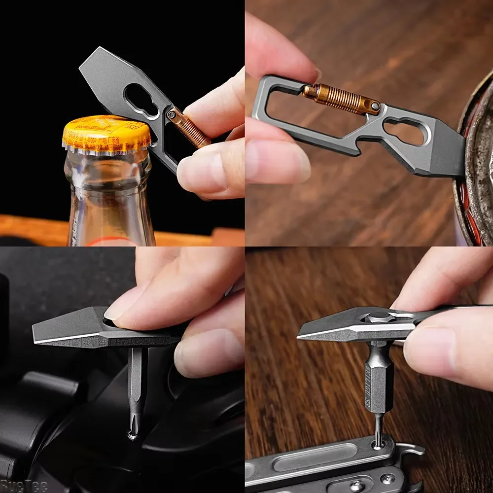 6cm 5-1 Multi-function Keychai - Titanium Pry Bar recension och pris